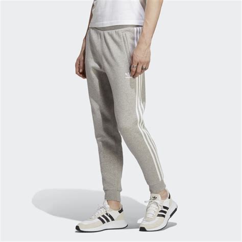 adidas 3 stripes broek heren grijs|Adidas sportbroeken retro.